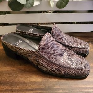 Stuart Weitzman Snakeskin Mules